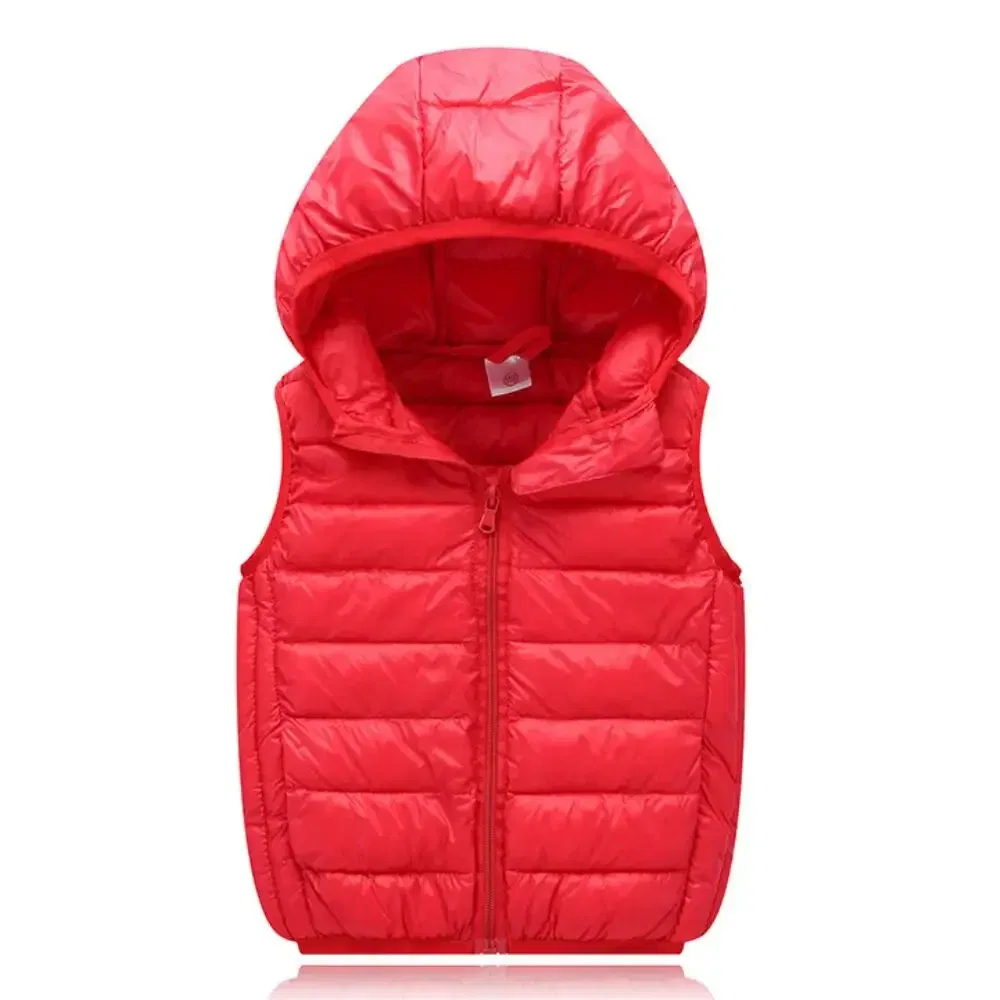 Color: SKY BLUE, Kid Size: 8T - Fall Solid Waistcoat Children Outerwear Winter Coats Kids Clothes Warm Boys and Girls Hooded Vest for Age 2-12 Years Old