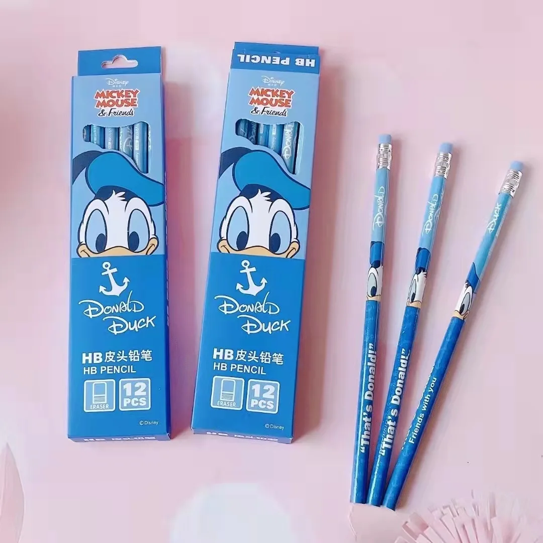 Color: Pale pinkish gray - Disney Stitch Pencil Cute Cartoon Action Anime Figures Minnie Mickey Winnie The Pooh Belle Alice Pencil Cartoon Childrens Gifts