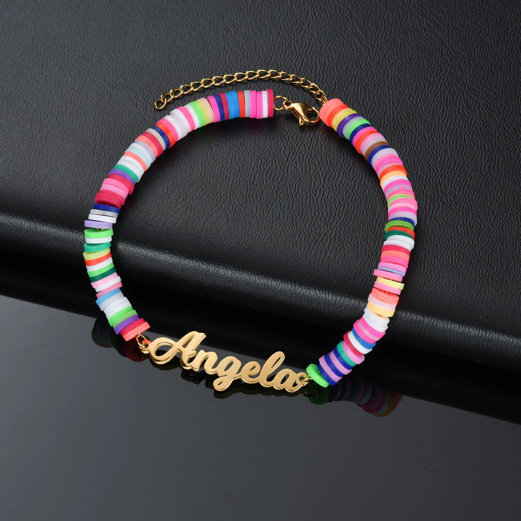 Metal Color: green, Length: 18.5cm, Main Stone Color: Silver - Atoztide Personalized Custom Name Bracelet for Women Men Stainless Steel 10mm Cuban Chain Nameplate Handmade Bangle Jewelry Gift