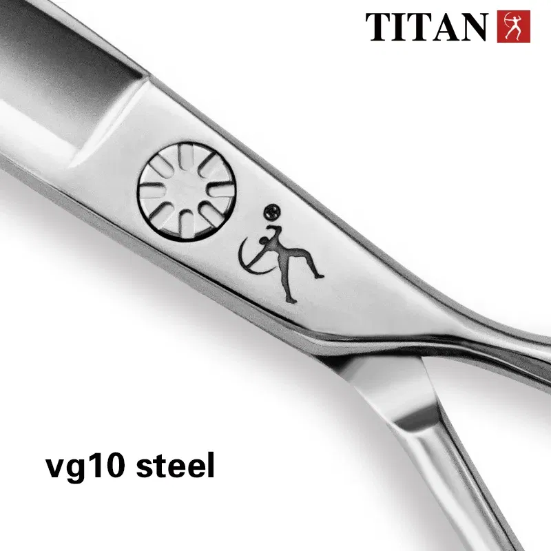 Color: Red - Titan high quality cutting scissors beard ball screw hand made sharp VG10 steel hair