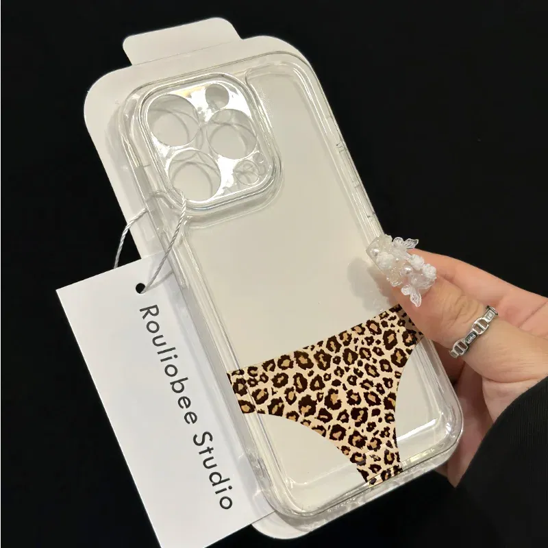 Color: Clear, Ships From: CHINA, Material: EVA - for IPHONE 15 case 14 13 12 11 PROMAX 7 8 PLUS X XR XS MAX Leopard print soft silicone anti-drop and shock-proof