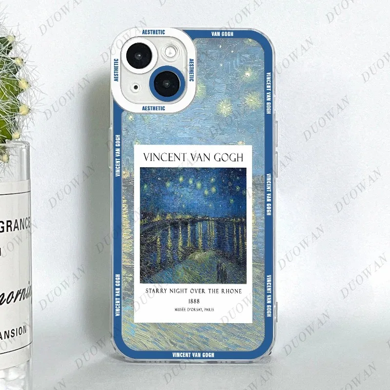 Color: Beige, Material: Plastic - Van Gogh Oil Painting Phone Case For Samsung A12 A13 A14 A22 A23 A31 A32 A33 A42 A50 A51 A52 A53 A71 A72 A73 4G TPU Clear Case