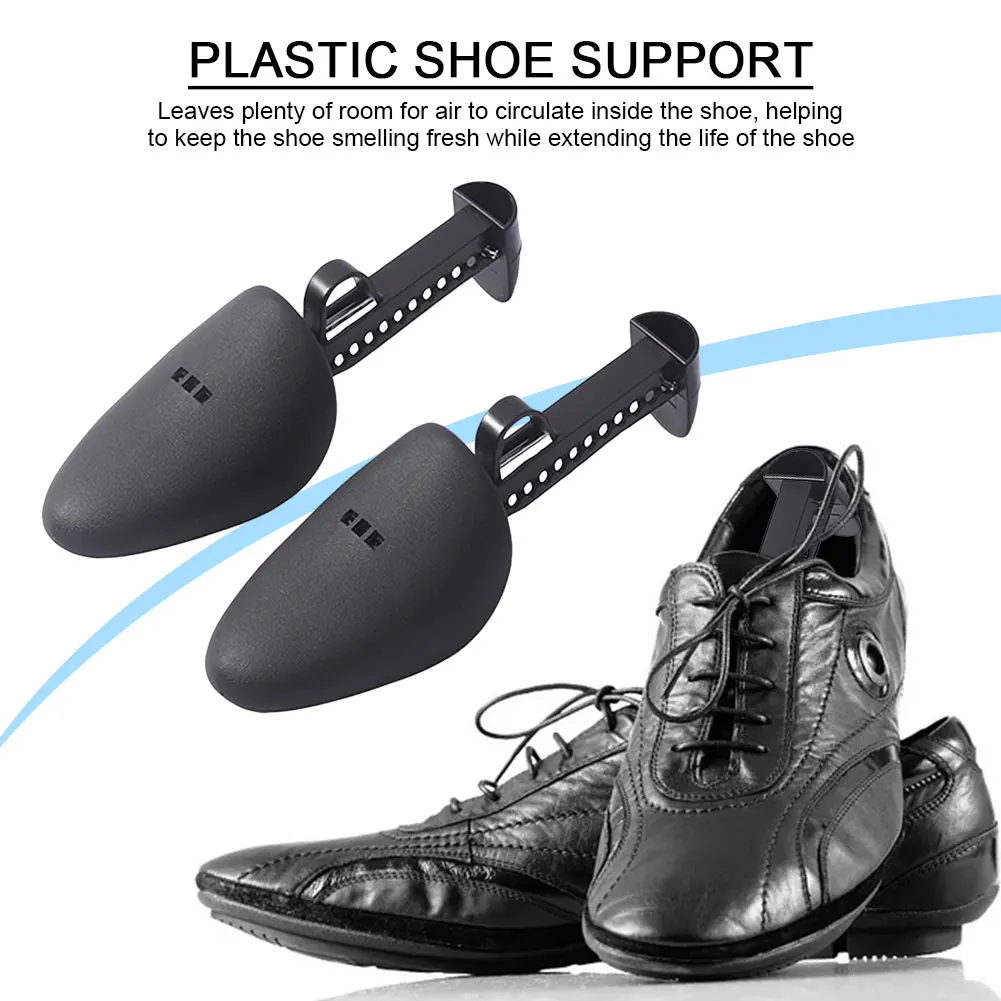 Color: black - 1/2/3Pair Plastic Shoe Stretcher for Men Women Leather Shoes Adjustable Portable Shoe Tree Stretcher Boots Rack Anti-deformation