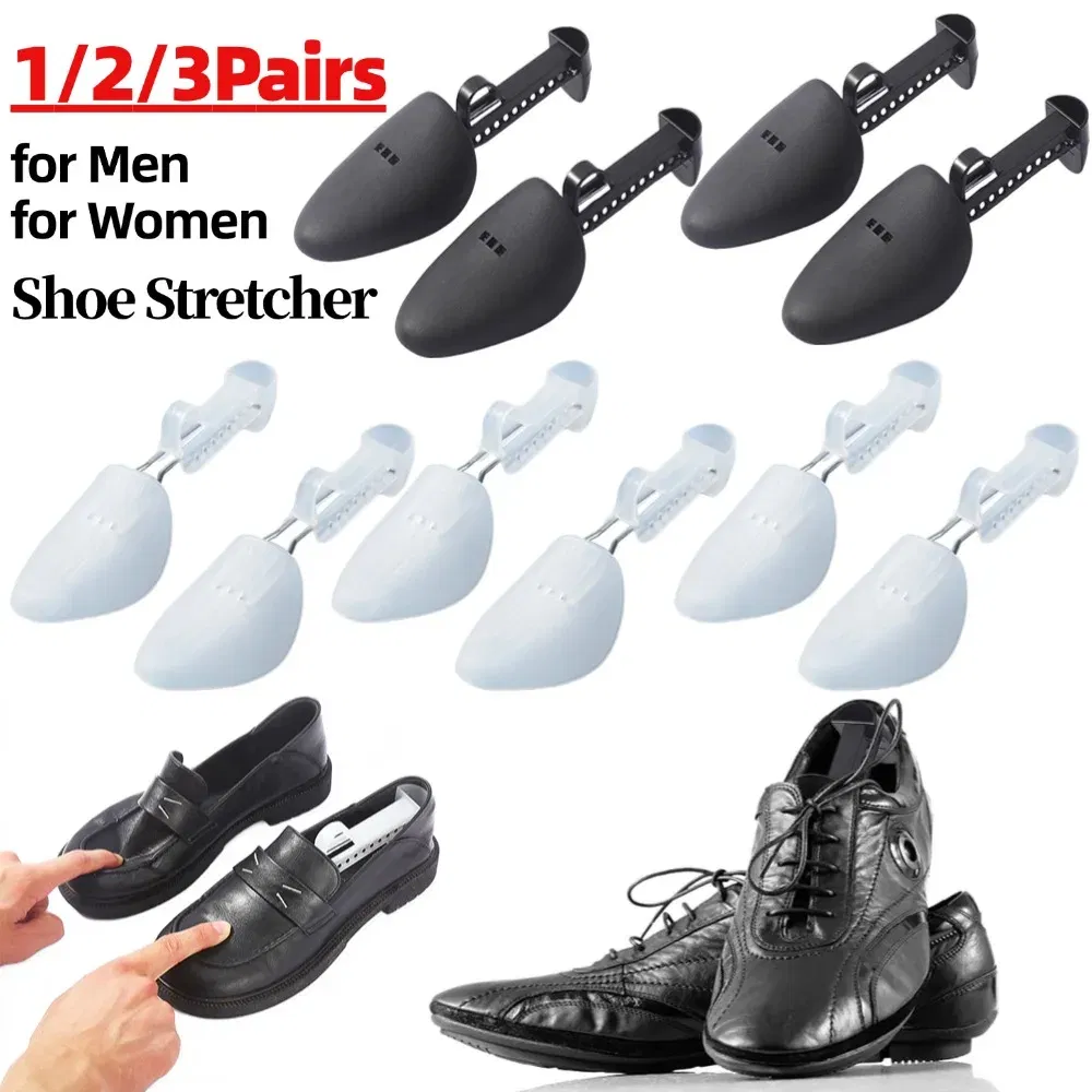 Color: black - 1/2/3Pair Plastic Shoe Stretcher for Men Women Leather Shoes Adjustable Portable Shoe Tree Stretcher Boots Rack Anti-deformation