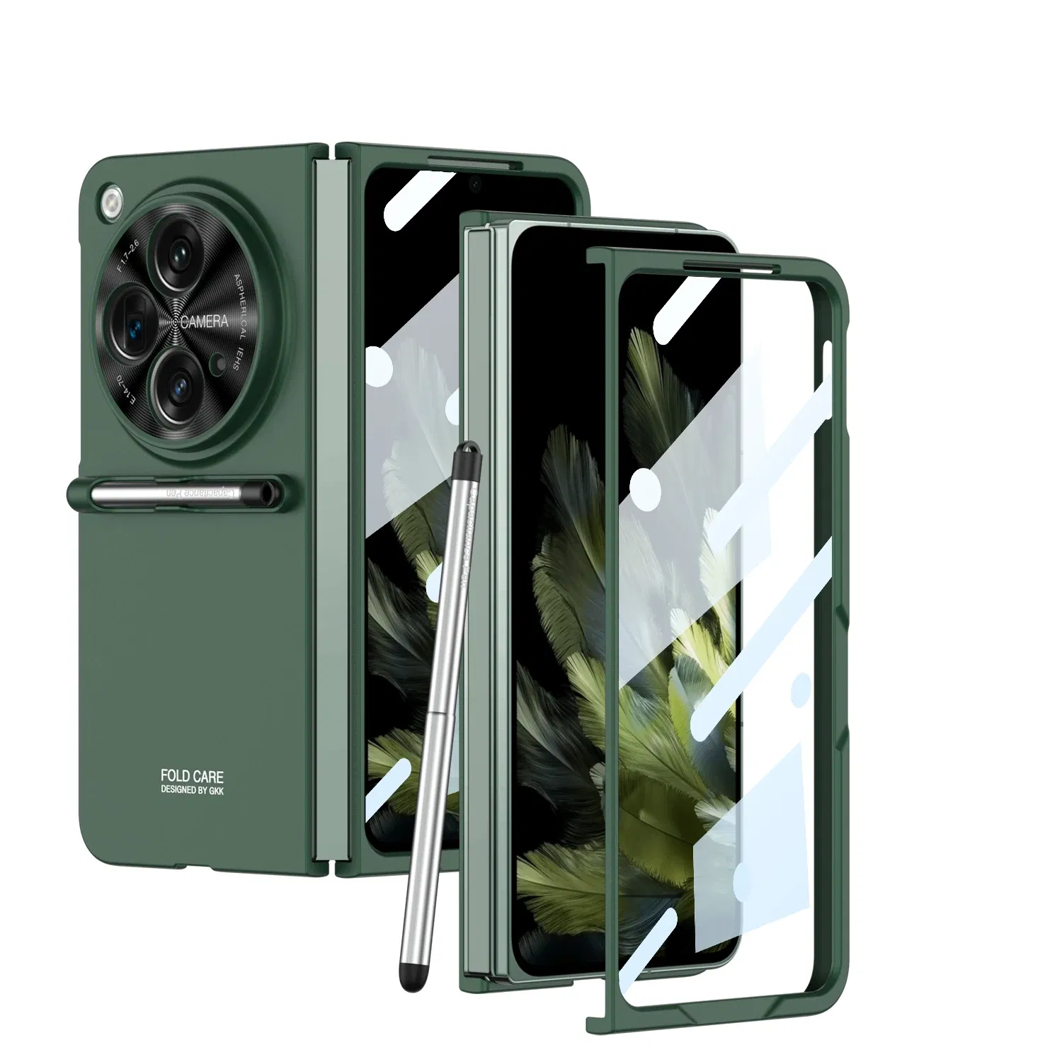 Color: Brown, Bundle: Case & Strap, Material: Plastic - With Pen For Oneplus Open Case Matte Hard Glass Film Screen Protection OPPO Find N3 Cover
