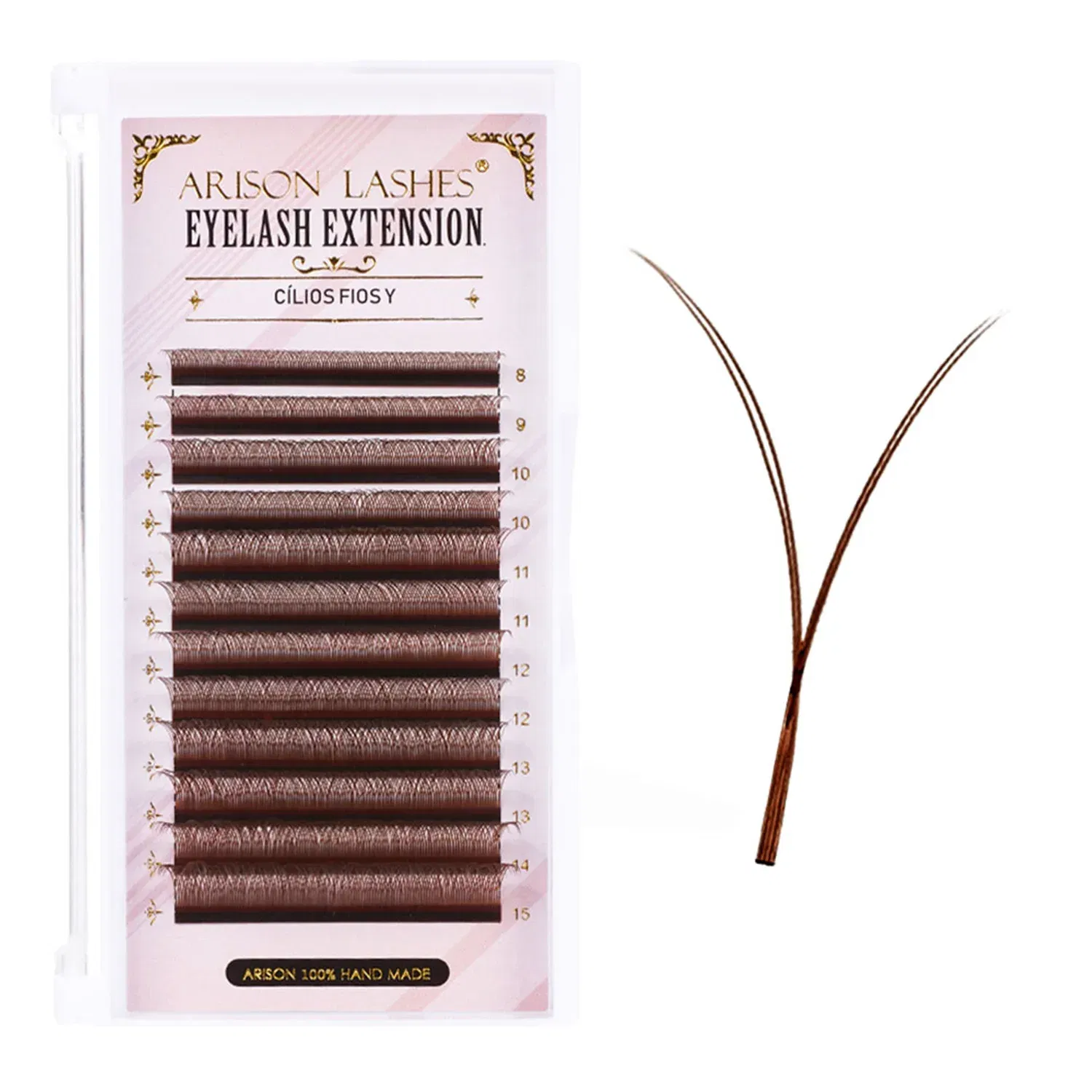 Color: Other, Curl: C, Thickness: 0.07mm, Length: 8mm - ARISON YY Lashes and 3D/4D/5D W Shape Lashes Brasileiro Premade Volume Eyelashes Extension Soft Thin Easily Grafting Extension