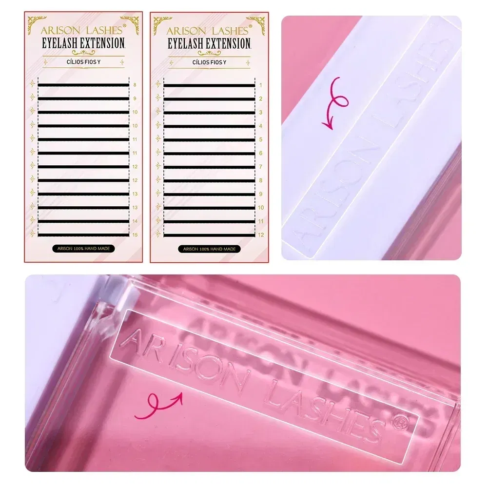 Color: Other, Curl: C, Thickness: 0.07mm, Length: 8mm - ARISON YY Lashes and 3D/4D/5D W Shape Lashes Brasileiro Premade Volume Eyelashes Extension Soft Thin Easily Grafting Extension