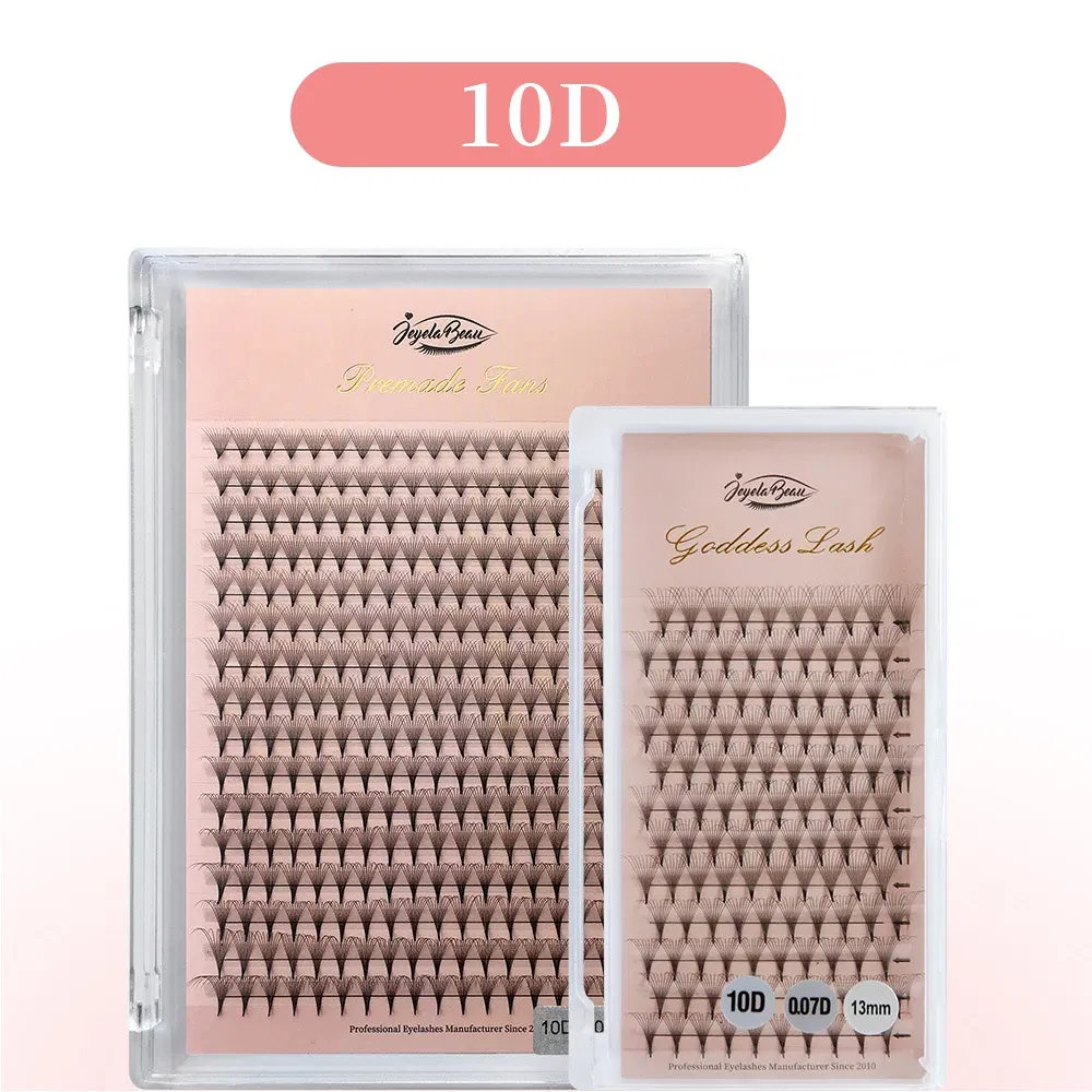 Color: Rose Red, Curl: D, Thickness: 0.07mm, Length: MIX, Ships From: CHINA - Goddess Premade Volume Fans 5D 6D 10D 12D 14D 16D 20D  Individual Lashes Extension Pointy Stem Russian Volume Fans 120/320 fans