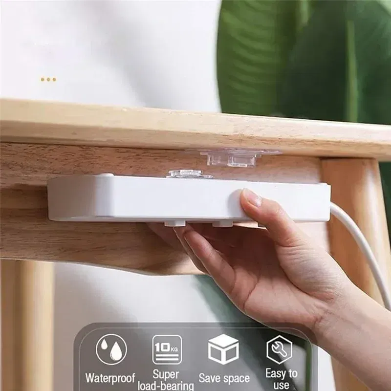 Color: Bronze - Double-Sided Adhesive Wall Hooks Hanger Strong Transparent Suction Cup Sucker Hooks Kitchen Bathroom Storage Plug Socket Holders