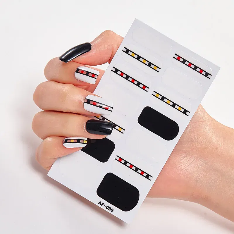 Color: GRAY - Nail Sticker set Self Adhesive Nail Sticker Nail Strips Nailart Sticker Sticker For Nails Foil Nail Art Stickers 2020 Shiny