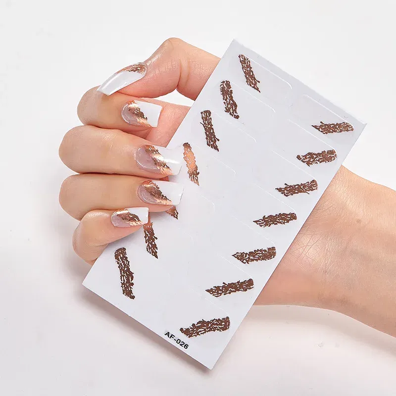 Color: GRAY - Nail Sticker set Self Adhesive Nail Sticker Nail Strips Nailart Sticker Sticker For Nails Foil Nail Art Stickers 2020 Shiny