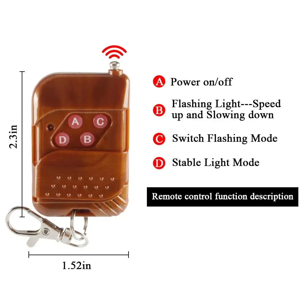 Emitting Color: Crystal Blue - 4 In 1 Red Blue Emergency Strobe Lights Police Lights 12V With Wireless Remote Control Flash Grille Light for Cars Truck Van SUV