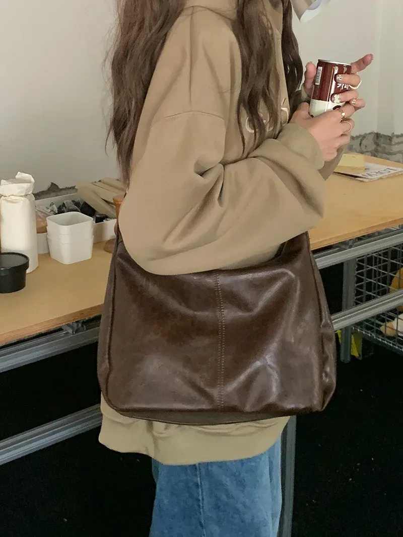 Color: Brown, Ships From: CHINA - Women Handbags Cowhide Women Shoulder bag Fashion Luxury Ladies Messenger Bags High Quality Female Tote bag