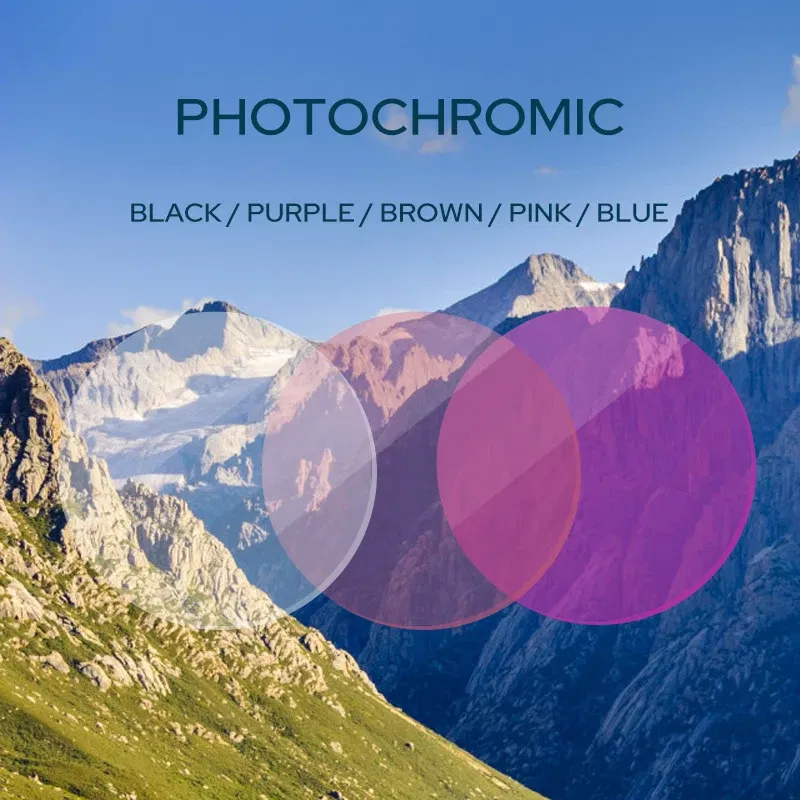 Lenses Color: black, Ships From: CHINA, Lens Index: 1.67 - VKYEE Grey Brown Pink Purple Blue Series 1.56 1.61 1.67 1.74 Photochromic Myopia & Hyperopia Spectacle Lenses