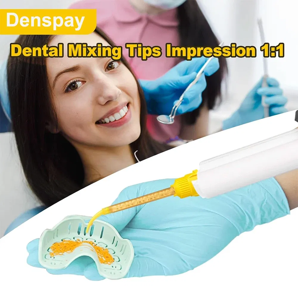 Color: PURPLE - Denspay 50Pc Dental Silicone Rubber Conveying Mixing Head Disposable Impression Materials Mixing Tube Dentistry Materials