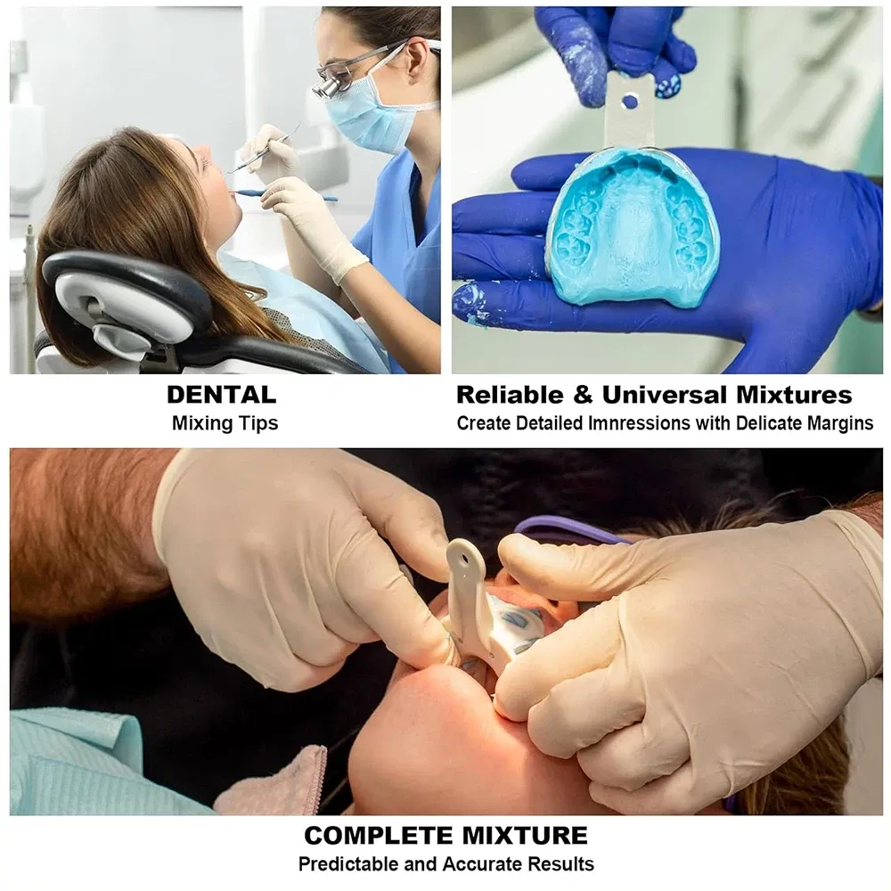 Color: PURPLE - Denspay 50Pc Dental Silicone Rubber Conveying Mixing Head Disposable Impression Materials Mixing Tube Dentistry Materials