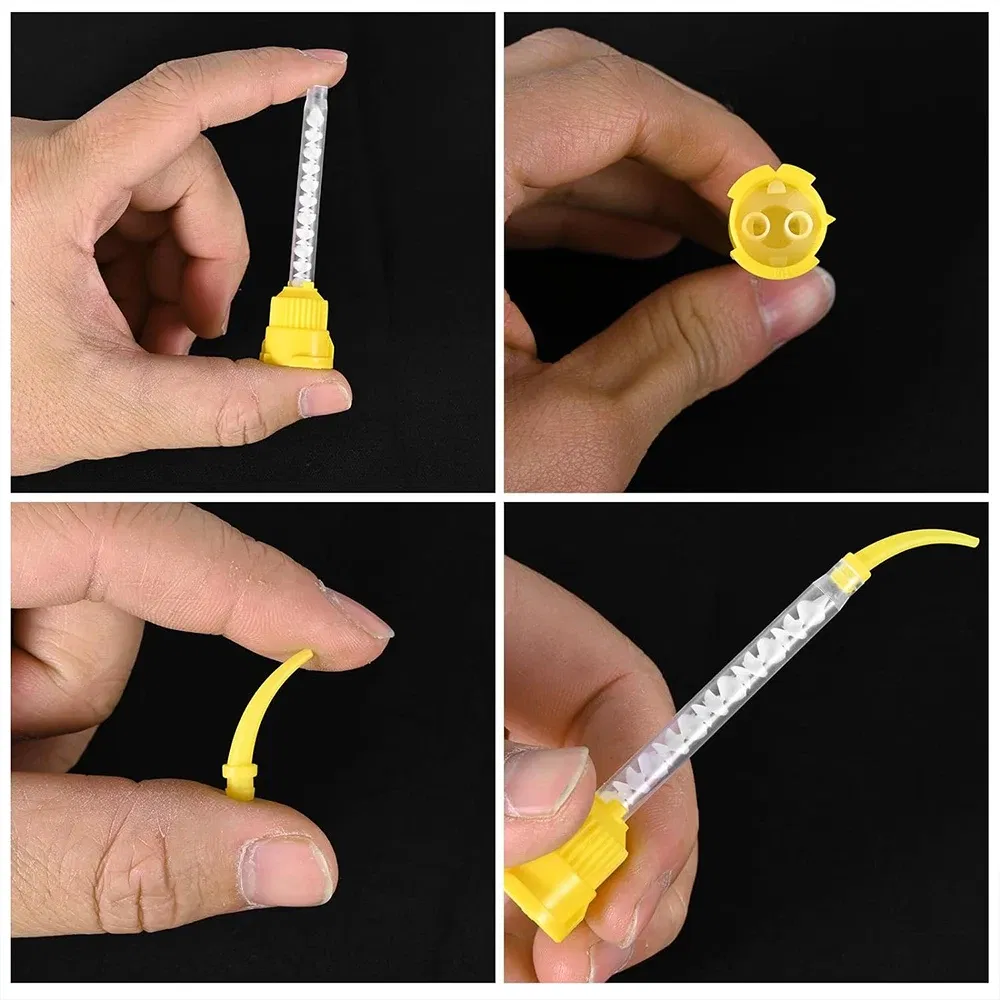 Color: PURPLE - Denspay 50Pc Dental Silicone Rubber Conveying Mixing Head Disposable Impression Materials Mixing Tube Dentistry Materials