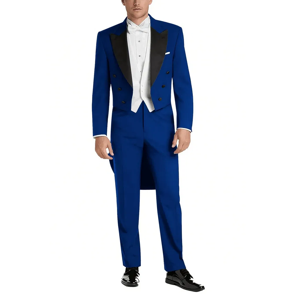 Color: Blue, Size: XS?€old?‰ - Italy Style Aristocratic Men Suit Three Pieces(Jacket+Pants+Vest) Hot-selling High-quality Double Breasted Male Clothing