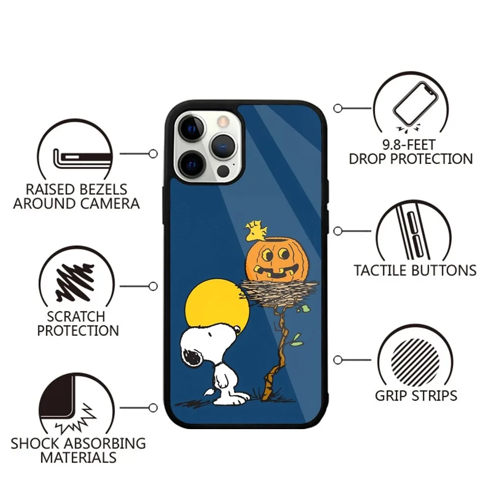 Color: GRAY, Material: PVC - Anime Cartoon-S-Snoopy-s Phone Case For iPhone 16,15,14,13,12,11,Plus,Pro,Max,Mini Magsafe Magnetic Wireless Charging