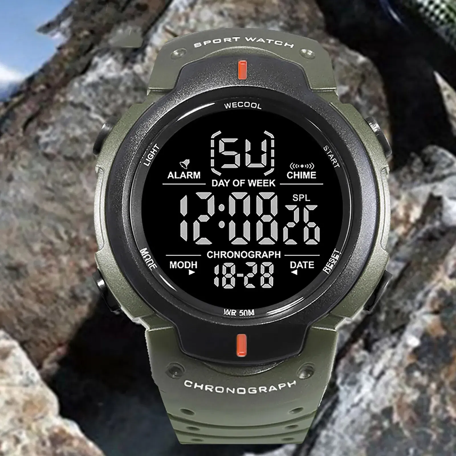 Color: Black - WECOOL Brand Sport Digital Alarm Multifunction Wrist Watch W-606 Waterproof Watch