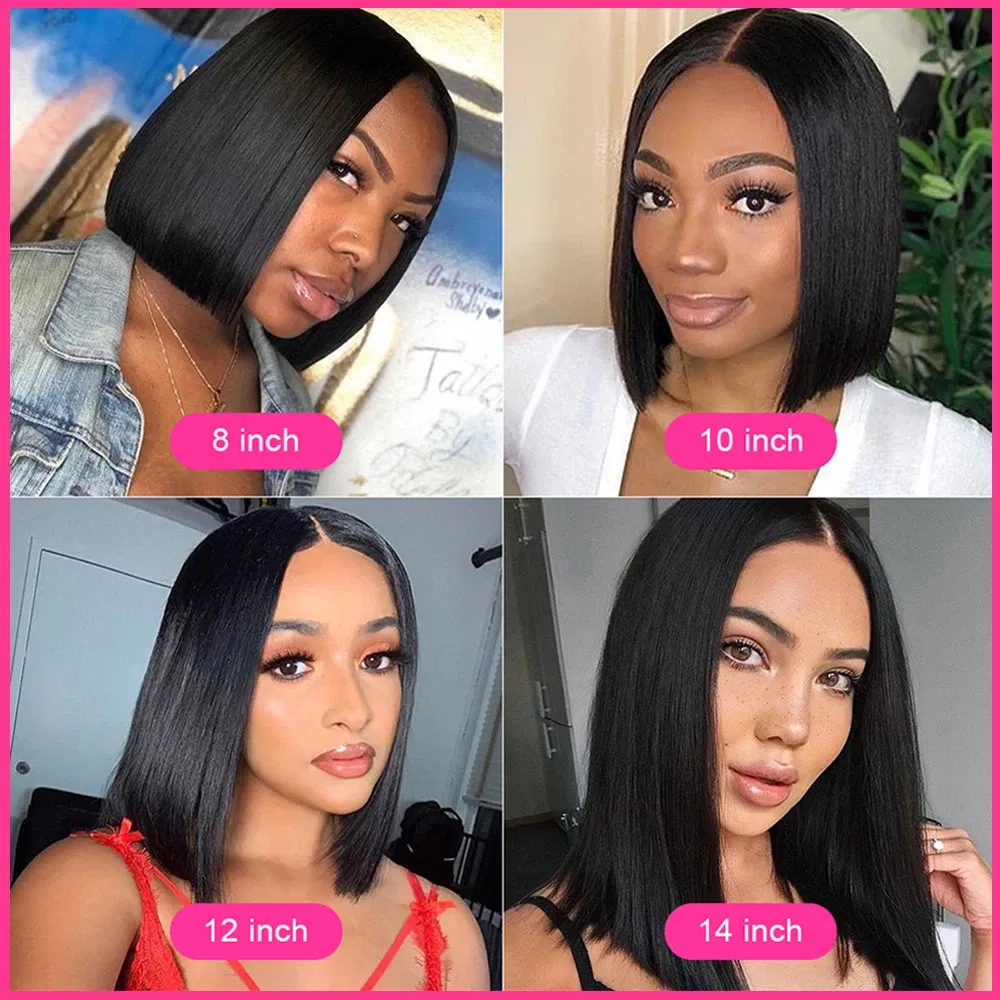 Hair Color: F2/33, Ships From: france, Stretched Length: 12INCHES - 180% Short Bob Wig Lace Front Human Hair Wigs For Women Human Hair Bone Straight Human Hair Wig Transparent Lace Frontal Wig