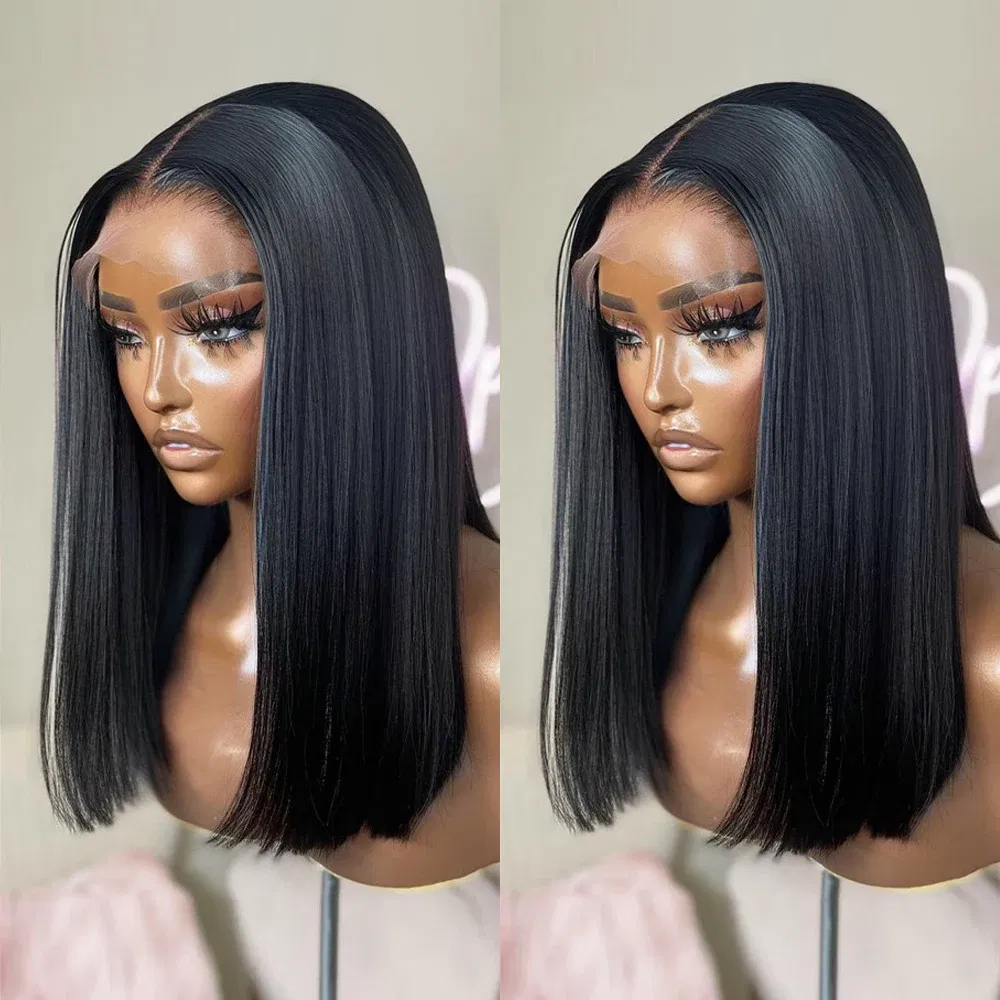 Hair Color: F2/33, Ships From: france, Stretched Length: 12INCHES - 180% Short Bob Wig Lace Front Human Hair Wigs For Women Human Hair Bone Straight Human Hair Wig Transparent Lace Frontal Wig