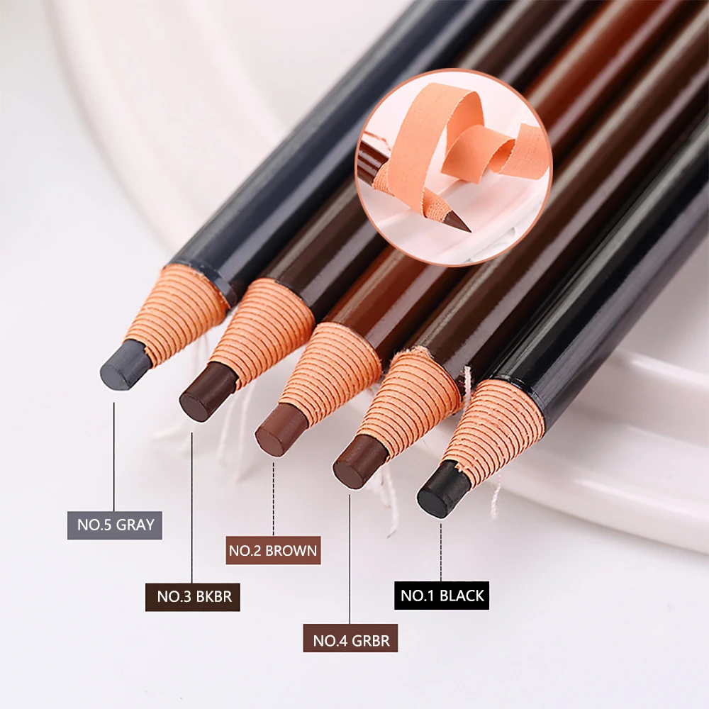 Color: Light Grey, Ships From: CHINA - Eyebrow Pencil With Sharpener 4Pcs Brow Trimmer Blade Microblading Supplies Set Eyebrows Sharpening Tip Thin Art Makeup Tools