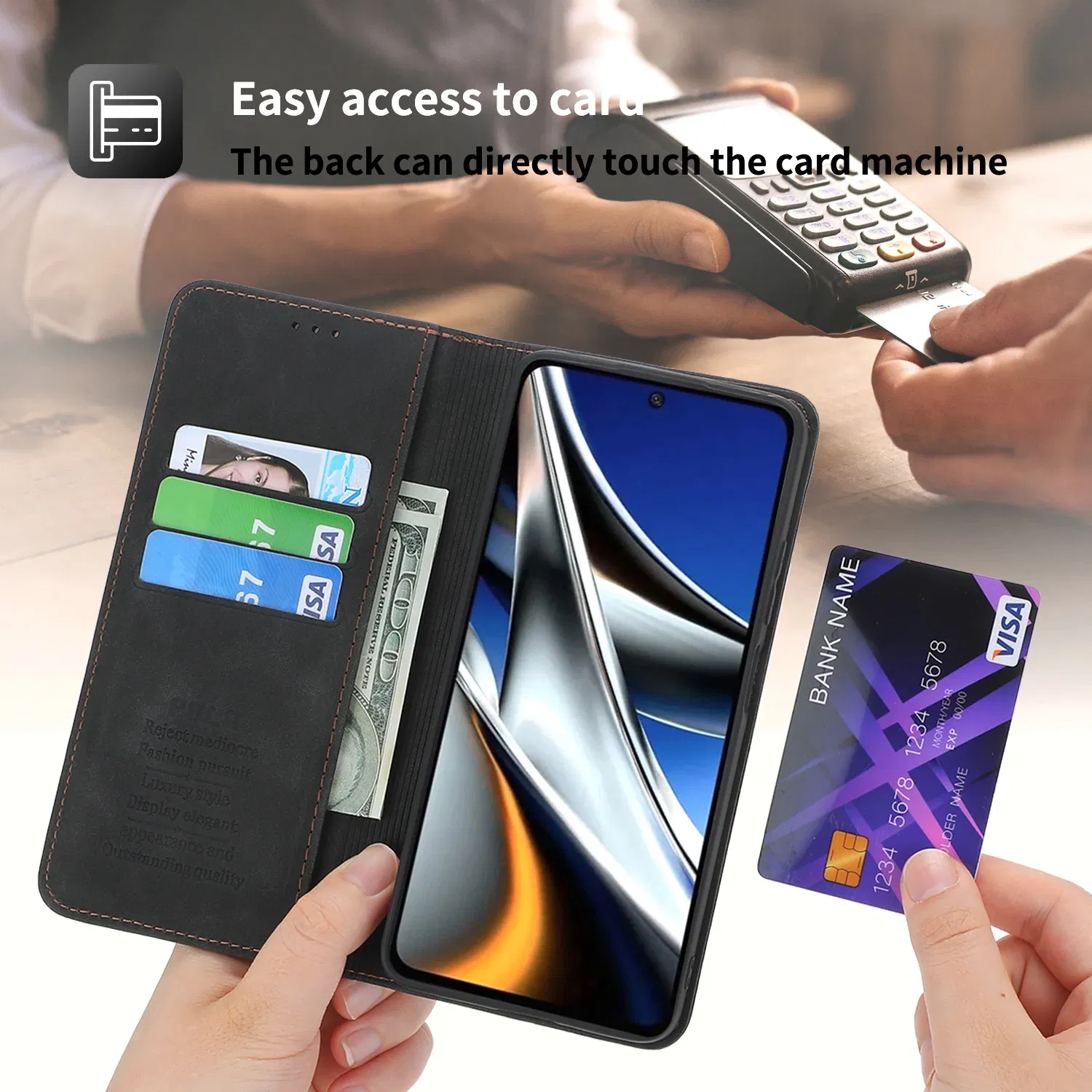 Color: Dark Brown, Material: ABS - Flip Leather Case For Xiaomi Mi 13 12T 11T 10T 11 12 Lite Pro 5G Poco F5 X5 Pro M6 M5S M4 F4 F3 X3 X4 GT Magnet Wallet Cover