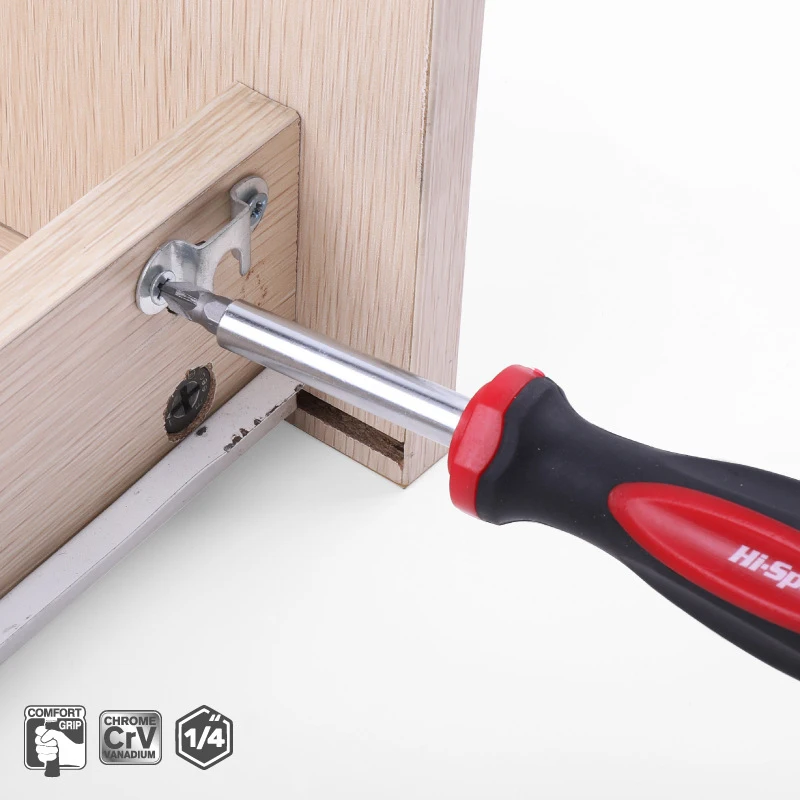 Color: Red - 1/4 (6.35mm) Ratchet Screwdriver Bit Holder Handle Multifunctional Magnetic Bit Driver for Slotted Hex Torx Phillips Bit