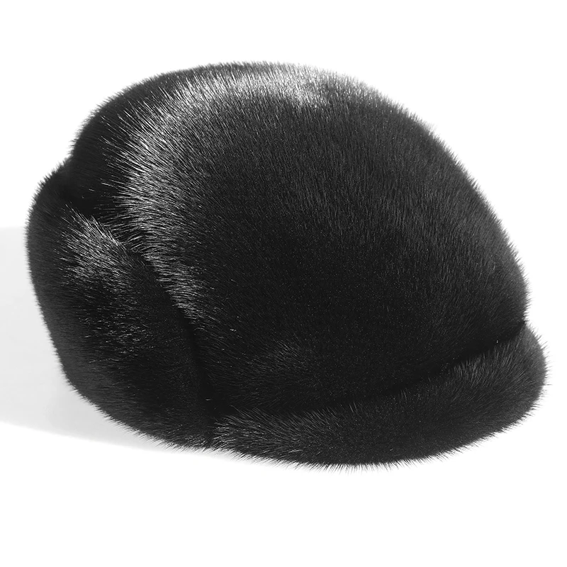 Color: PURPLE, Hat Size: One Size - Real Mink Fur Hat Women'S Winter Fashion Beret Hat Warm Mink Fur Knight Beret Hat Luxury Keep Warm Russian Lady Caps