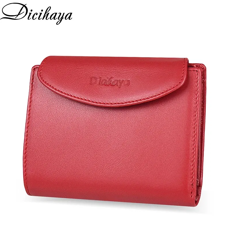 Color: Brown - Genuine Leather Women Wallet Coin Purse For Girls Female Small Portomonee Lady Purse Money Bag Card Holder for Women Mini Clutch