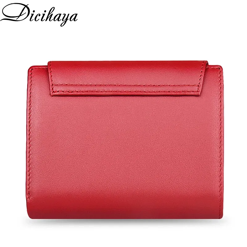 Color: Brown - Genuine Leather Women Wallet Coin Purse For Girls Female Small Portomonee Lady Purse Money Bag Card Holder for Women Mini Clutch