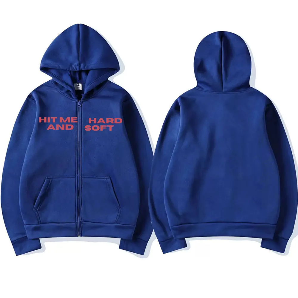 Color: Khaki, Size: S - Hit Me Hard and Soft 2025 Tour Zipper Hoodies Fans Gift Men Women Clothing Pullovers Fashion Hip Hop Zip Up Sweatshirts Jackets