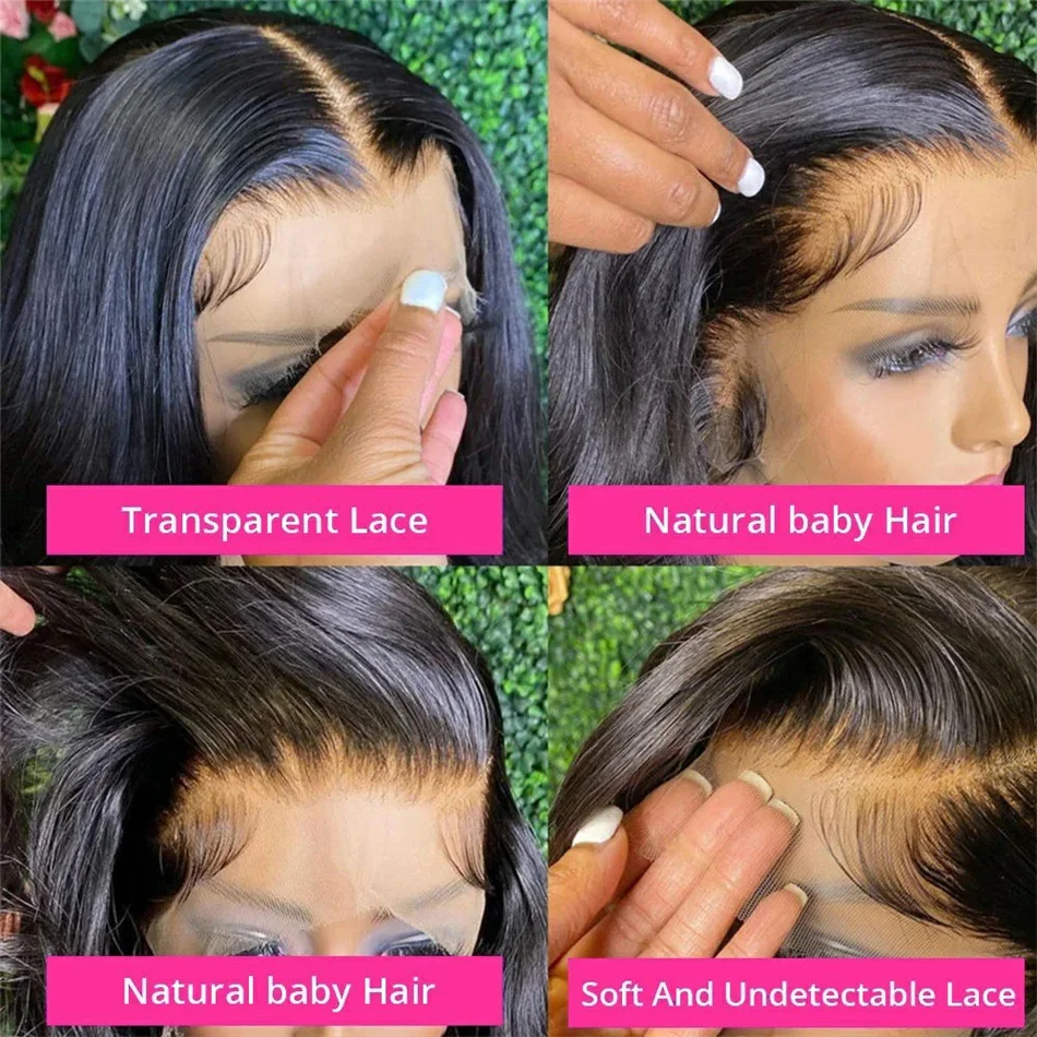 Hair Color: #6, Stretched Length: 8inches, Density: 200%, Ships From: CHINA - 30 38 Inch 13x6 HD Body Wave Lace Front Wig Pre Plucked Black Loose Wave 13x4 Lace Frontal Wig 100% Human Hair Wigs For Women