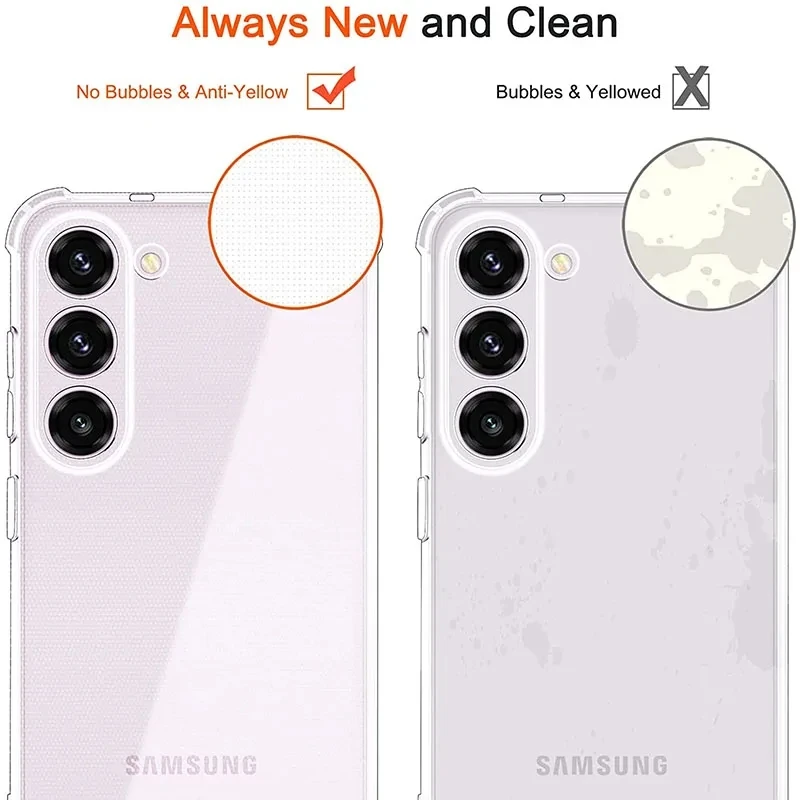Color: Sky blue - Soft Silicone Clear Phone Case For Samsung A25 A15 5G S24 Ultra S23 Plus A14 A24 A34 A32 A42 A52 A52S A05 A55 Back Cover