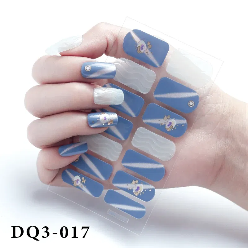 Color: Dark Grey - Purpel Nail Stickers Full Cover Nail Polish Stickers for Women Full Beauty Manicure Decals High Quality Stickers for Nails Art