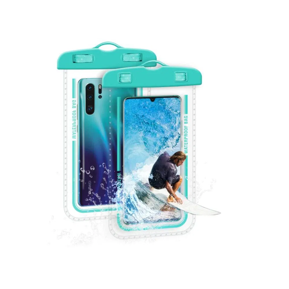 Color: light green, Material: ABS, Bundle: Case & Strap - Taidacent 7.2 Inch Universal Outdoor Waterproof Phone Bag Wholesale Mobile Phone Bag Waterproof Phone Case Drift Swimming Bag