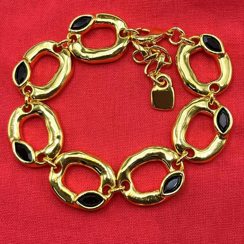 Metal Color: Blue white zinc plated - gift of New Hot Spanish jewelry lightweight luxury jewelry bracelet ladies party exquisite accessories high-quality gifts