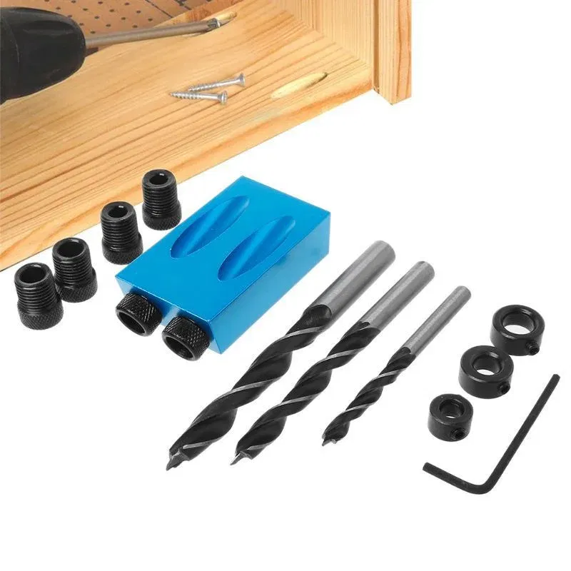 Color: Yellow, Ships From: CHINA - ZK30 15 Degree Oblique Hole Locator Angle Drilling Locator Aluminium Woodworking Drill Bits Jig Clamp Kit Guide Wood Hand Tools