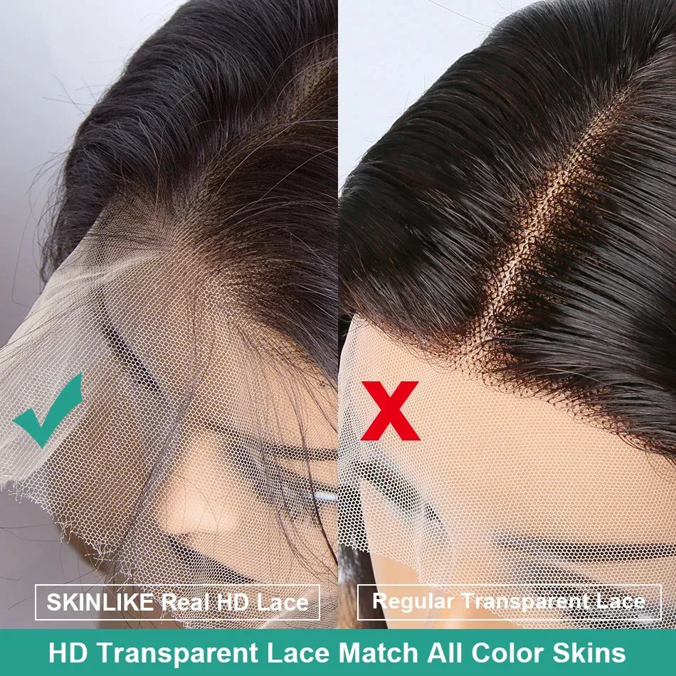 Hair Color: #2, Stretched Length: 18inches, Density: 180%, Ships From: CHINA - 30 38 Inch 13x6 HD Body Wave Lace Front Wig Pre Plucked Black Loose Wave 13x4 Lace Frontal Wig 100% Human Hair Wigs For Women