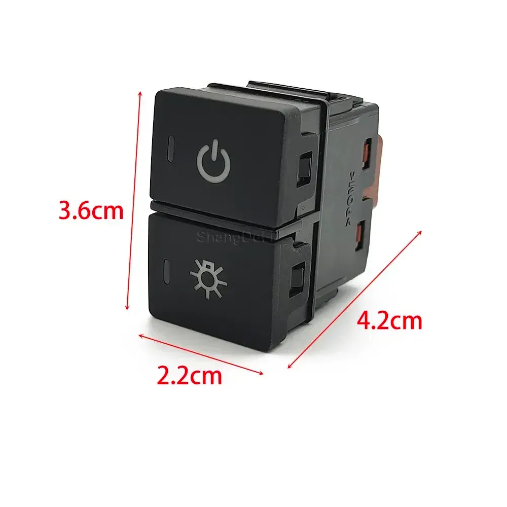 Color: Red - LED Light Car Dual Switch Front Fog Light Steering Wheel Heating Button With Wire For Honda CRV URV AVANCIER CITY Accessories
