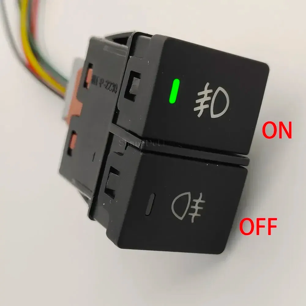Color: Red - LED Light Car Dual Switch Front Fog Light Steering Wheel Heating Button With Wire For Honda CRV URV AVANCIER CITY Accessories