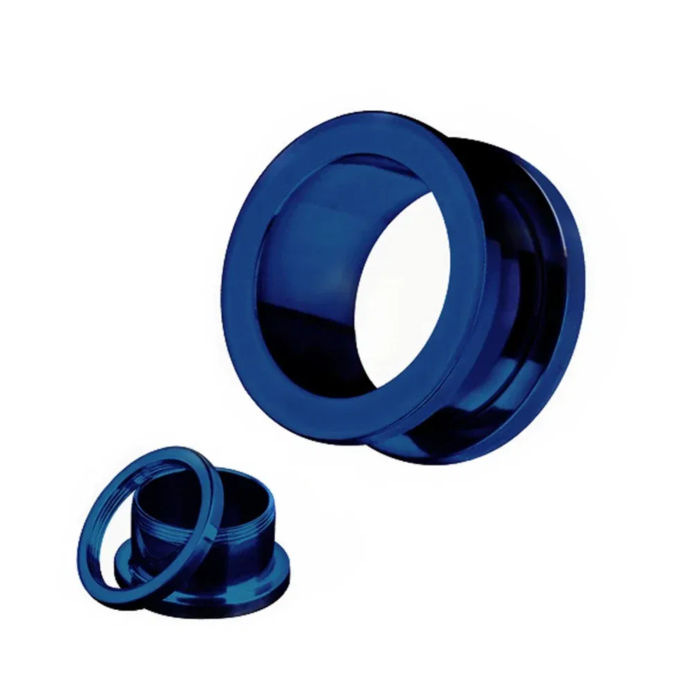 Metal color: Light Yellow Color, Main Stone Color: Silver - 2PCS Multi Color Steel Screw Fit Tunnel Ear Plug Stretcher Gauge 3-25mm Ear Lobe Tunnel Expander