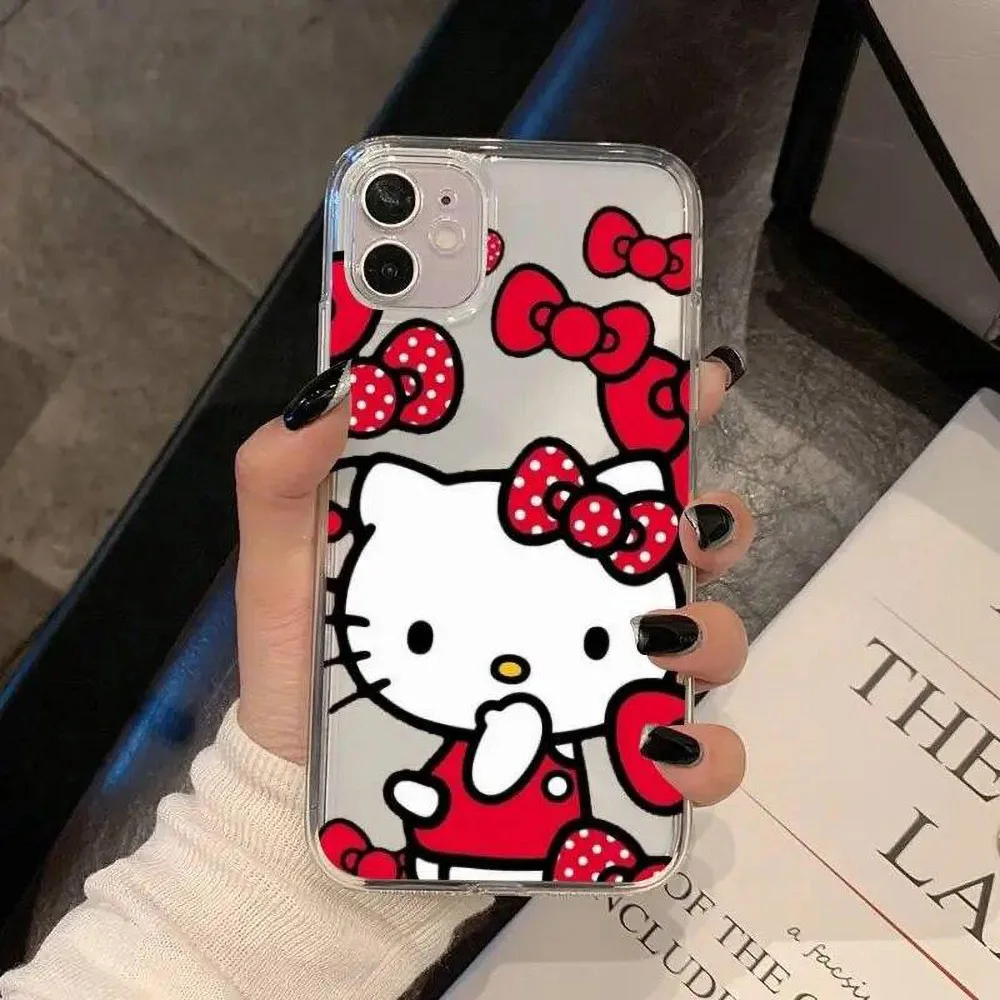 Color: SKY BLUE, Material: ABS - Miniso Sanrio Collaboration Hello Kitty Phone Case For iPhone 15 14 13 11 12 16 Pro Max Plus X XR XS Girl Silicone Phone Case