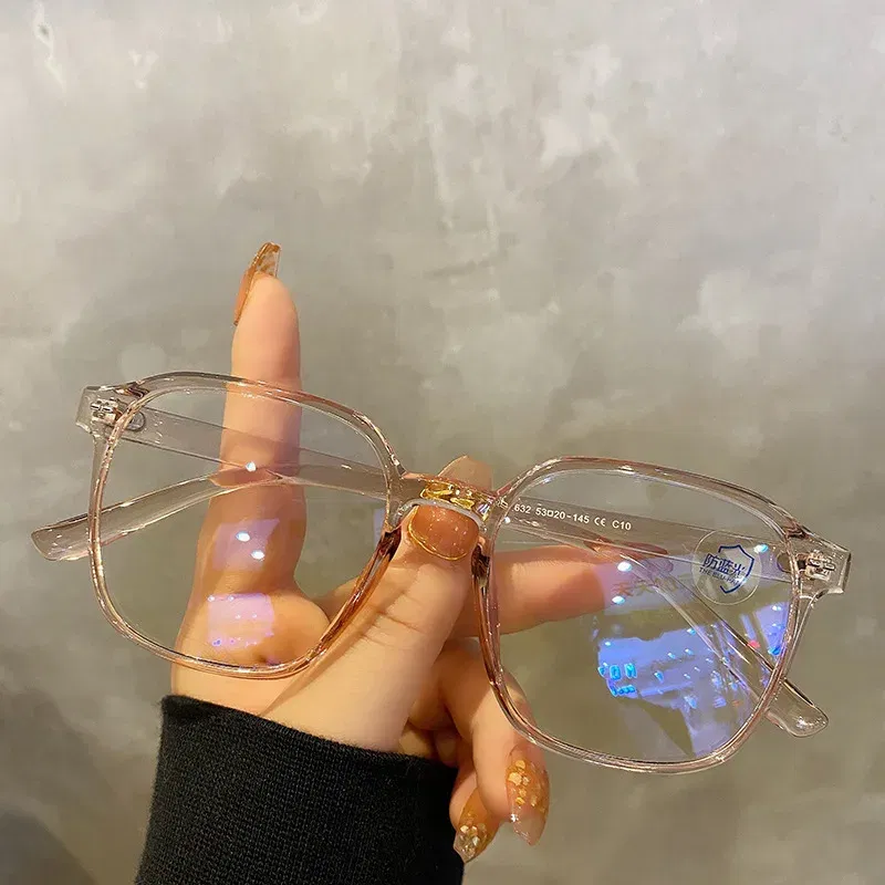 Frame Color: GRAY, Ships From: CN - Square polygon Frame Plain glasses blue membrane Glasses all can match Men Women Fashion glasses lenses Blocking Glasses Eyewear