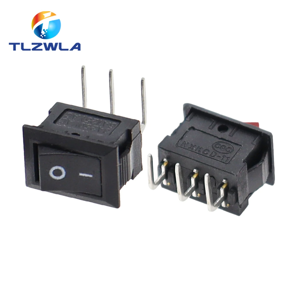 Color: WHITE, Size: 4XL - 5/10PCS KCD11 Rocker Switch 10*15mm Mini Push Button Switch ON-OFF / ON-OFF-ON 2 Pins / 3 Pins 3A 250VAC / 6A 125VAC 10x15mm