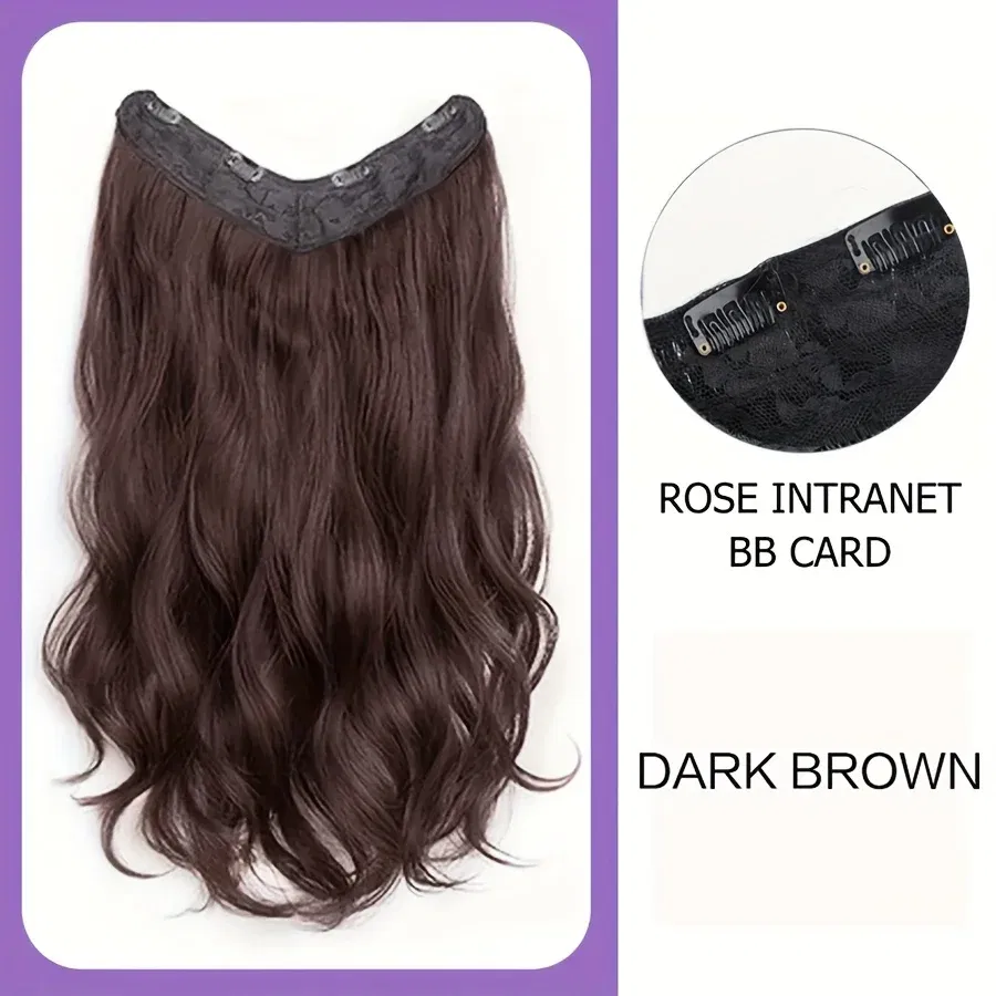Color: 4/27HL, Stretched Length: 24inches - Synthetic Long Wavy U-shaped Clip In Hair Extensions 16Inch/20Inch/24inch Clip On Hair Extensions For Women Hair Accessories