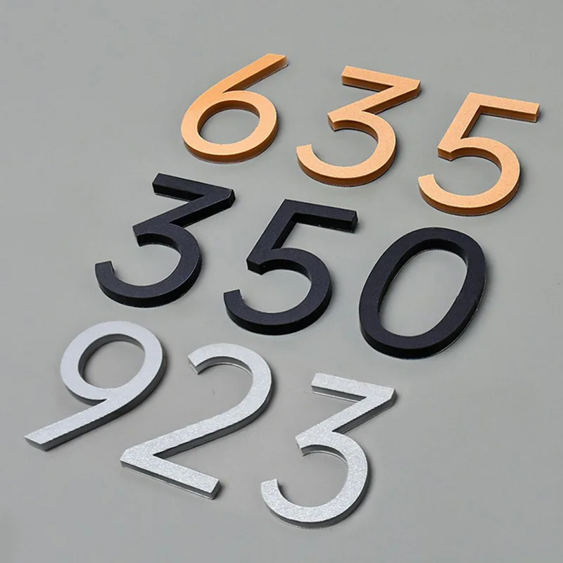 Color: Apple Golden, Size: 40x30cm - Self Adhesive Address Plaque Mailbox Sign House Address Acrylic Door 3d Number Sticker Plate Number