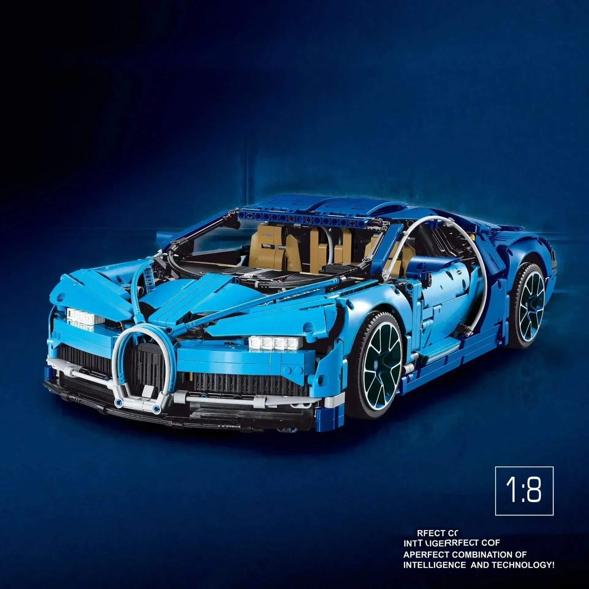 Color: DEEP BLUE, Size: 4XL - 3599PCS Super Racing Car High-Tech Buga 1:8 Model Building Blocks 42083 Bricks Kids Toy Children Adults Christmas Birthday Gifts