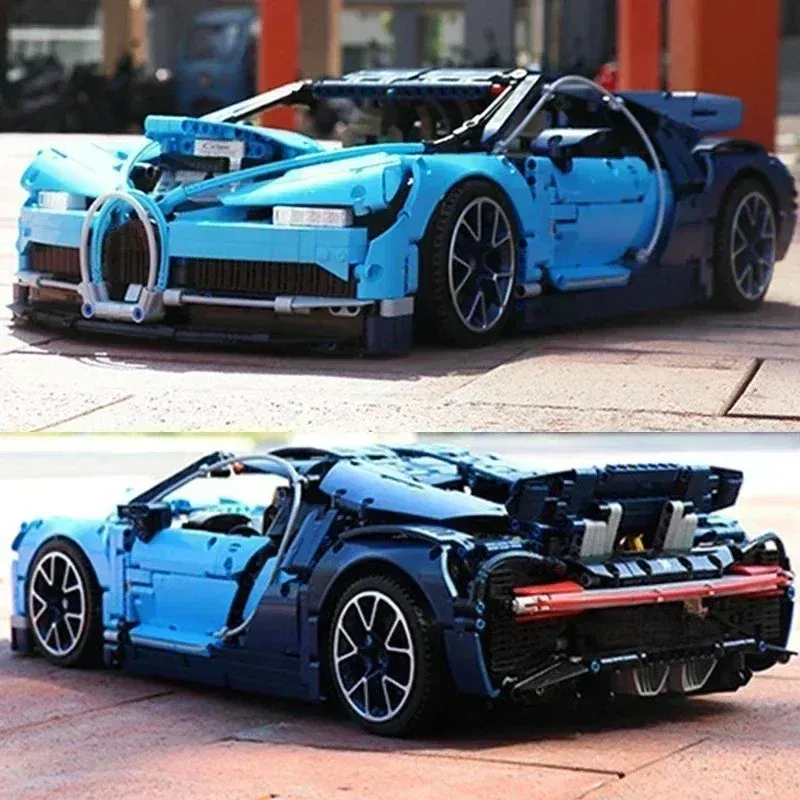 Color: DEEP BLUE, Size: 4XL - 3599PCS Super Racing Car High-Tech Buga 1:8 Model Building Blocks 42083 Bricks Kids Toy Children Adults Christmas Birthday Gifts